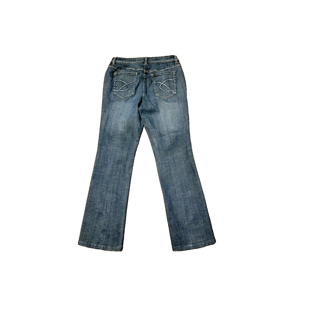 Chico's Platinum Denim Blue Jeans Women's Size 1 Regular Straight Leg Stretch